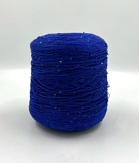 Пряжа Cotton Paillettes , D&C Yarns, хлопок, цвет ярко-синий